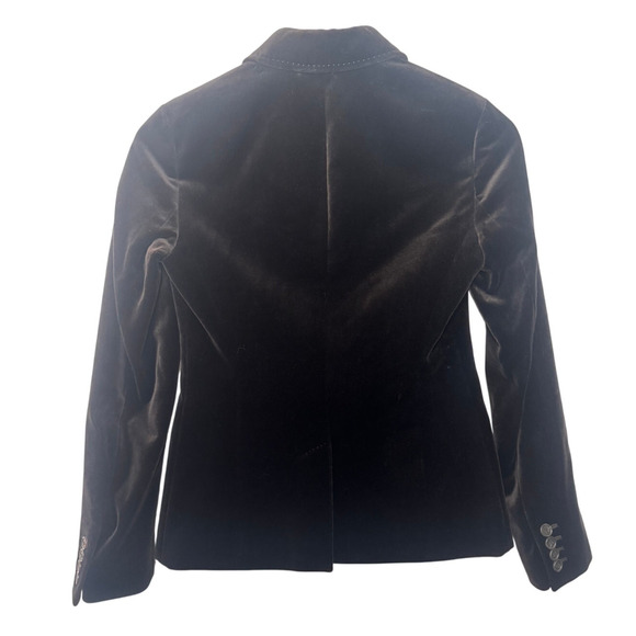 J.Crew Blazer Women Size 0 Brown Velvet Preppy Old Money Clean Girl Career Work - Picture 2 of 7